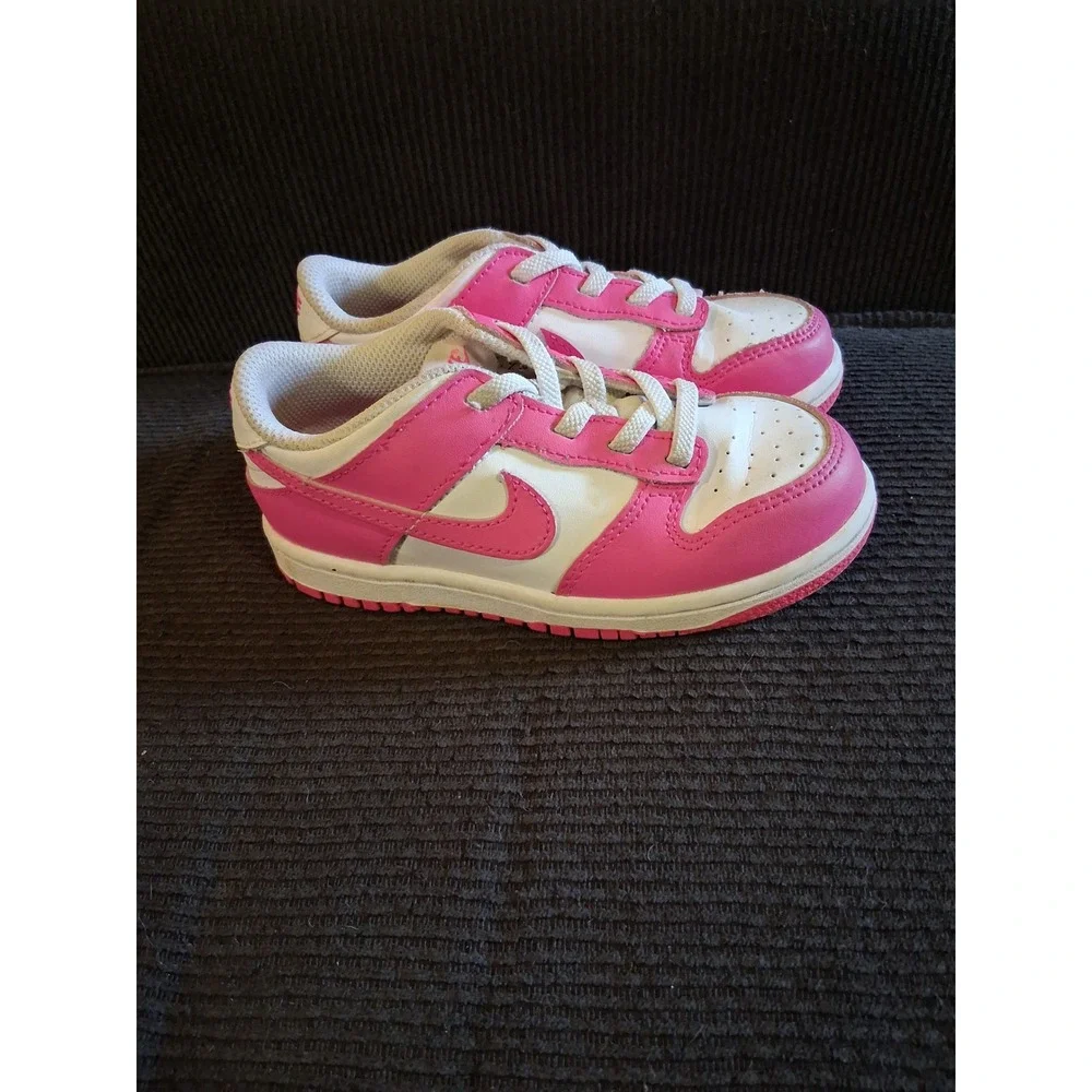 Nike Dunk Low Active Pink Panda  White Kids Sneakers FB9107-102 Size 10C Shoes